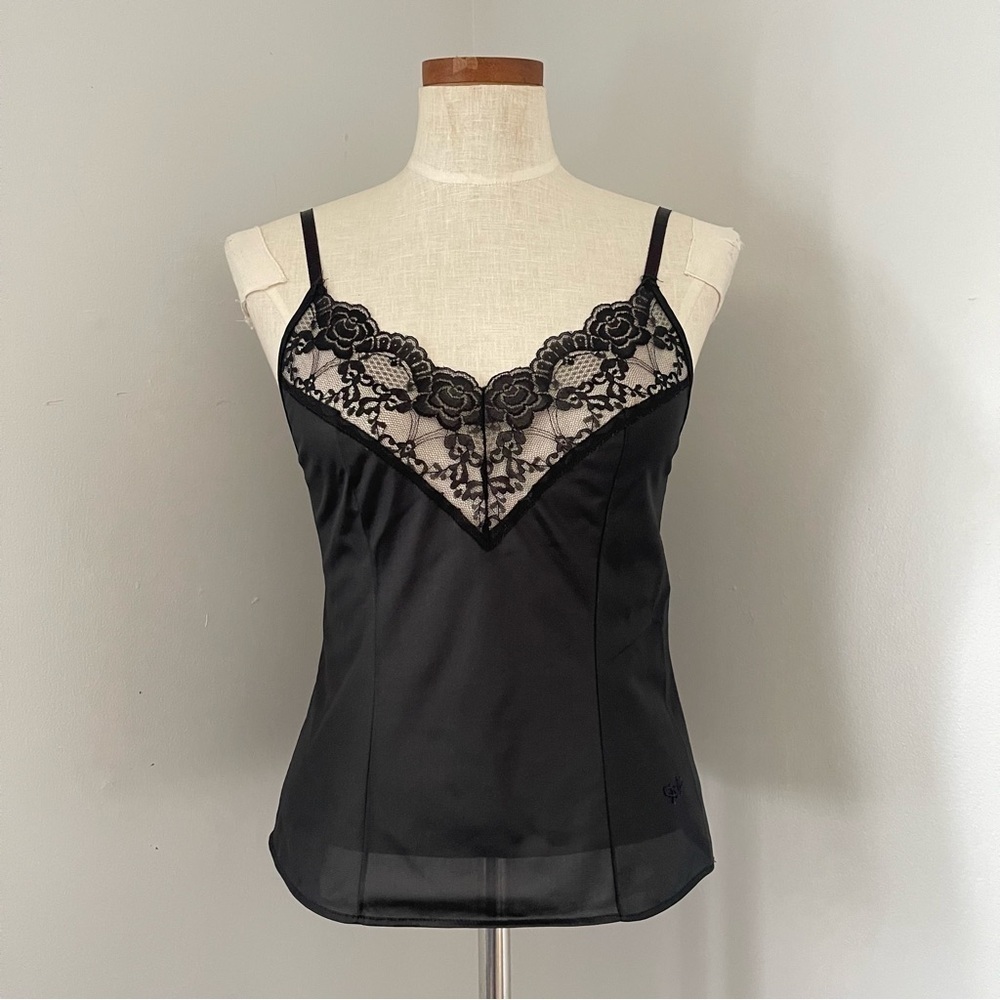 Vintage 80’s Diane Von Furstenberg Black Lace Cami size Small